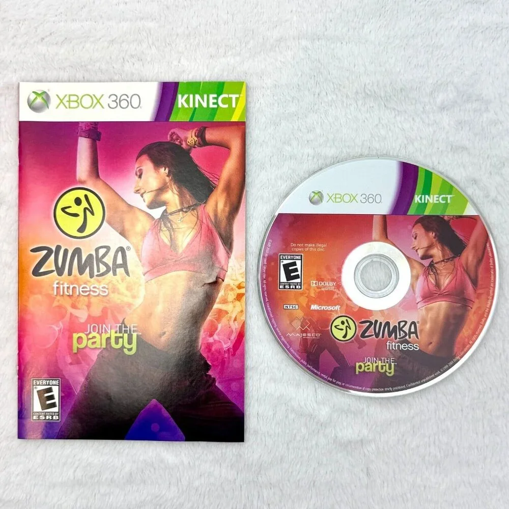 XBOX 360 Kinect Zumba Fitness Game 2 Disc Bundle Join The Party & World Party